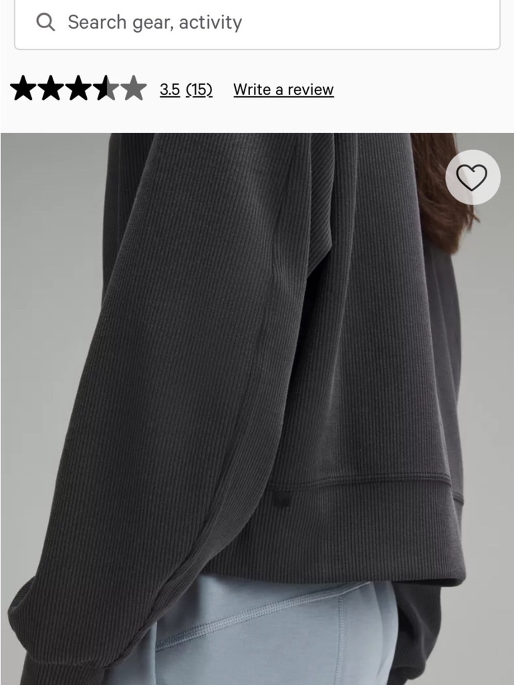 Lululemon Ribbed Softstreme Perfectly Oversized Cropped Crew - Picture 8 of 9